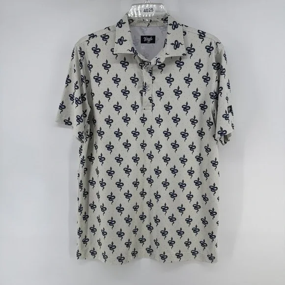 Waggle Performance Golf Shirt Mens MEDIUM Moisture Wicking Poly Spandex Stretch - Picture 3 of 10
